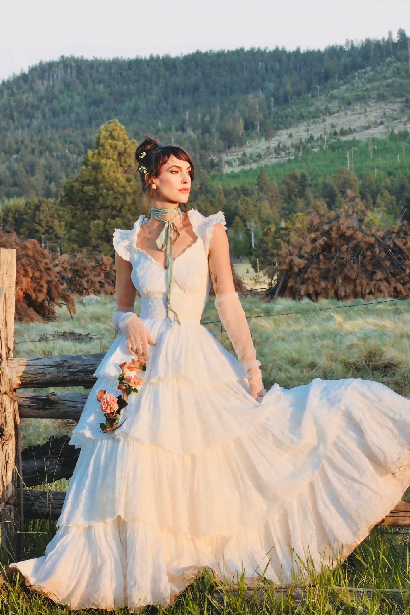 Bridal portrait with florals by Lily Luxe Floral